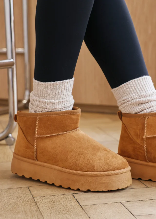 Where's That From Elara Chestnut Faux Suede Lace-Up Trainers