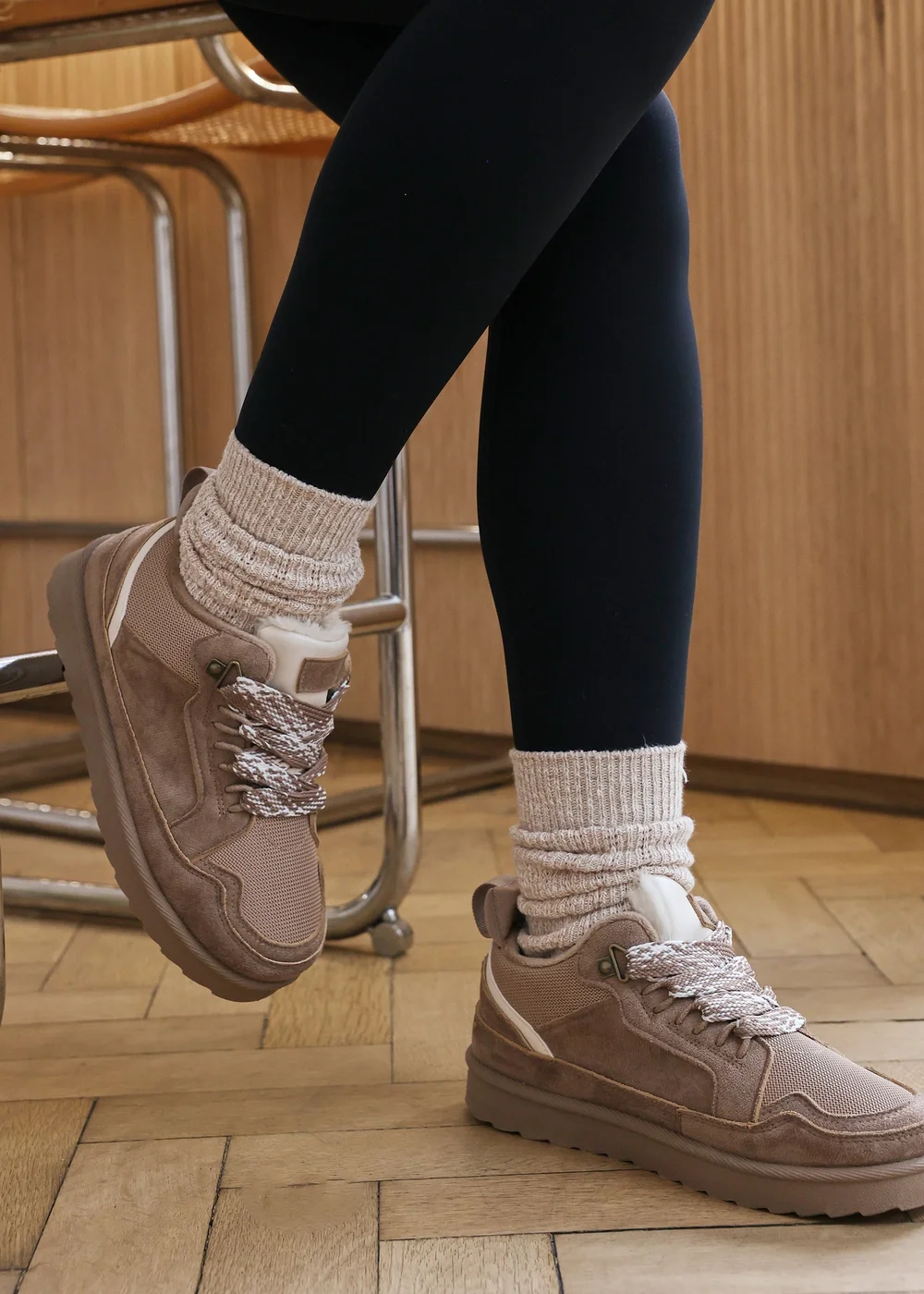 Where's That From Elara Camel Faux Suede Lace-Up Trainers - 8 Image 6