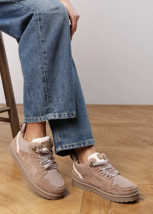 Where's That From Elara Camel Faux Suede Lace-Up Trainers - 8 Image 6
