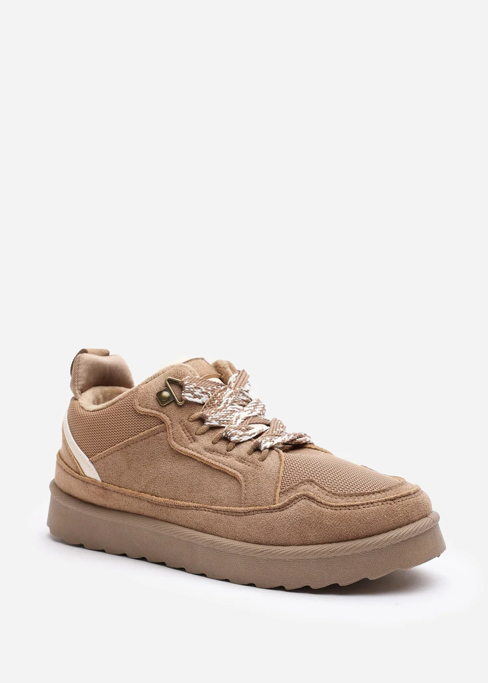 Where's That From Elara Camel Faux Suede Lace-Up Trainers - 8 Image 3