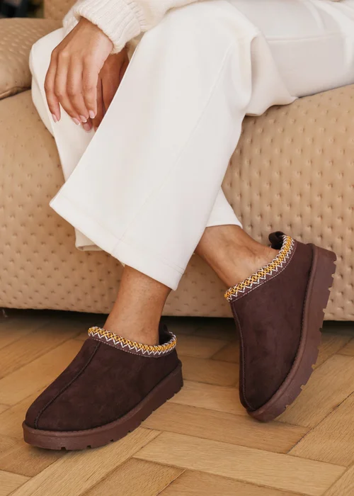 Where's That From Pine Brown Faux Suede Faux Fur Mini Boots - 5 Image 4