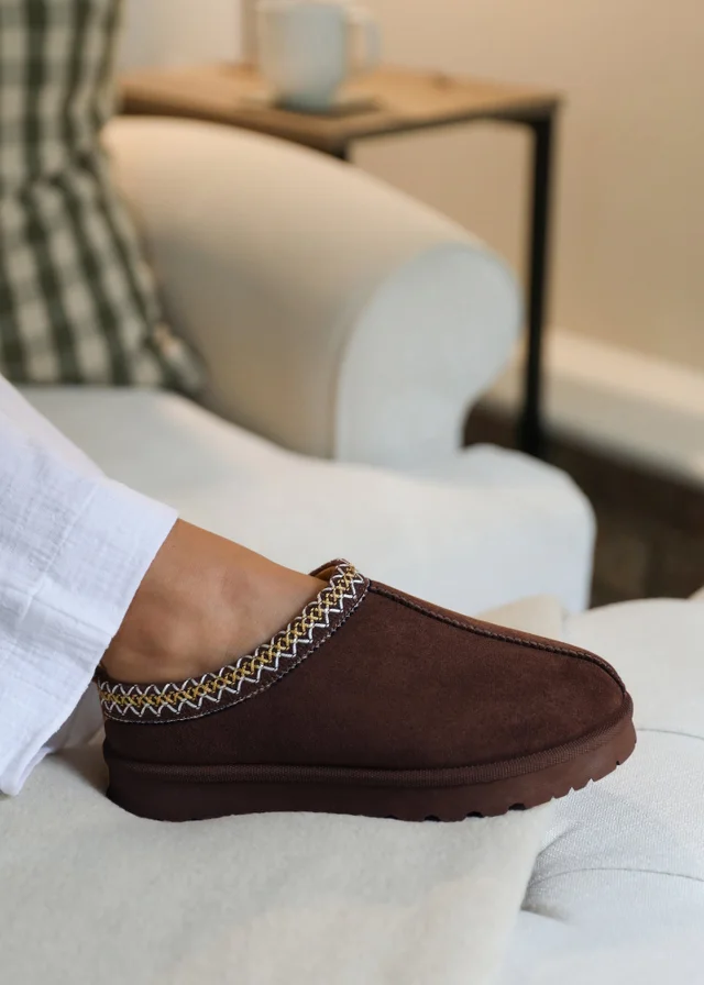 Where's That From Pine Brown Faux Suede Faux Fur Mini Boots