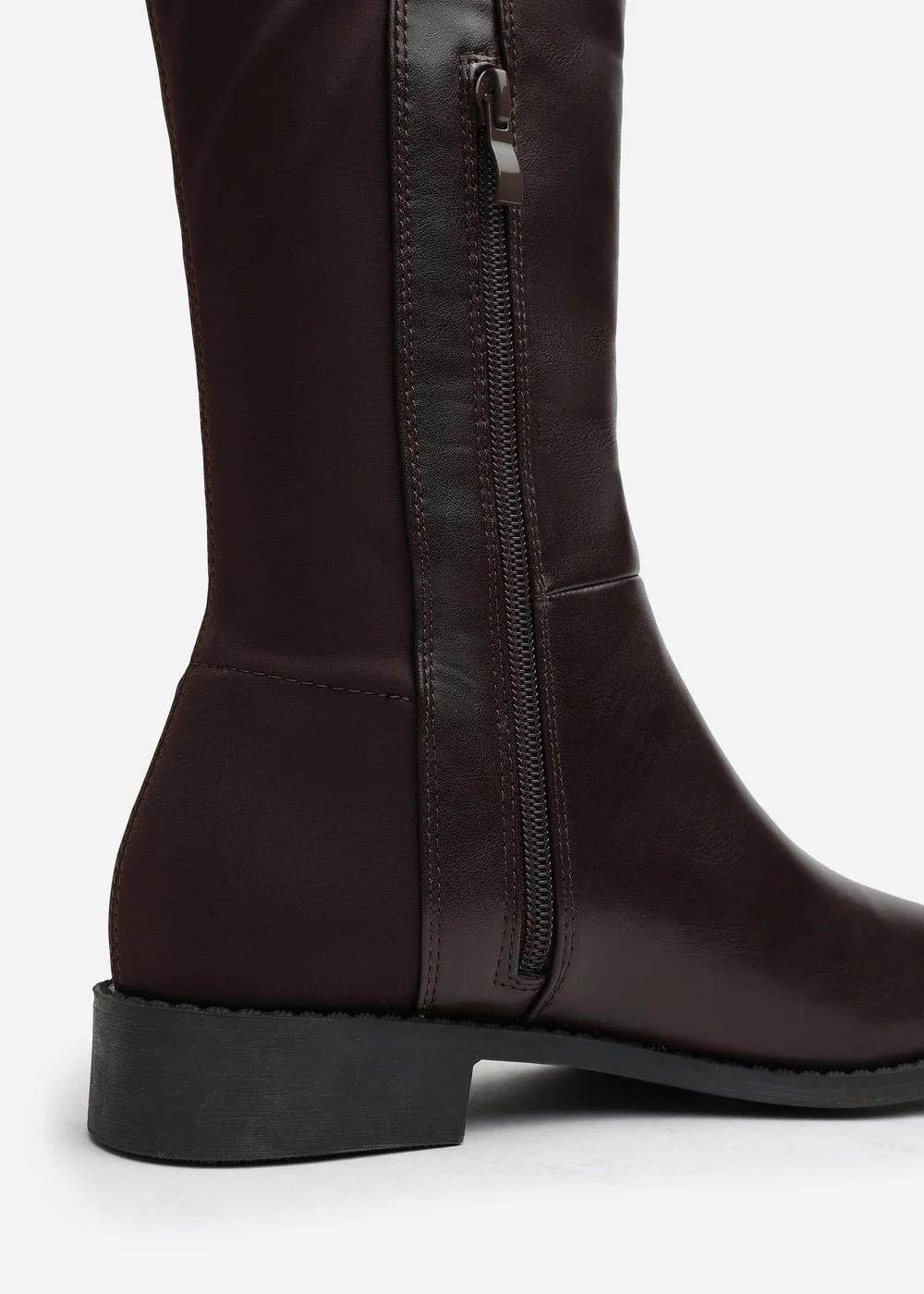 Where's That From Diem Dark Brown PU Over Knee Boots - 4 Image 5