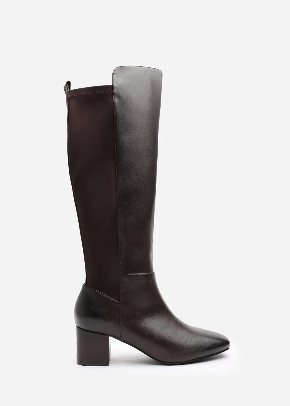 Where's That From Beau Dark Brown PU Knee High Boots - 7 Image 1