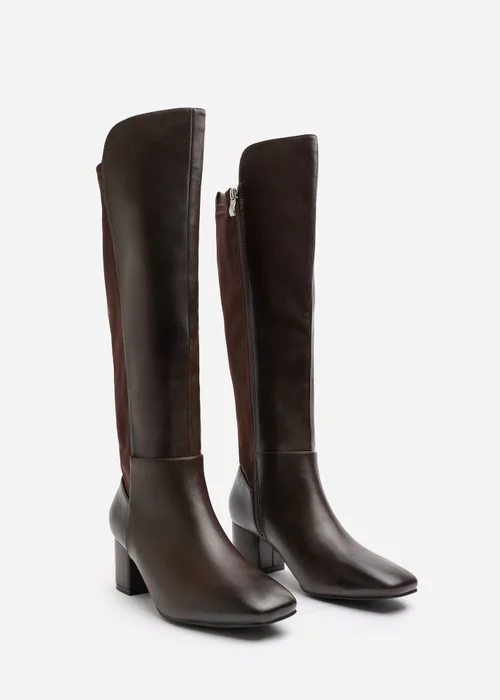 Where's That From Beau Dark Brown PU Knee High Boots - 7 Image 4
