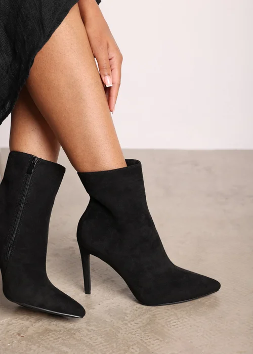 Where's That From Jemima Black Faux Suede Stiletto Ankle Boots - 5 Image 5