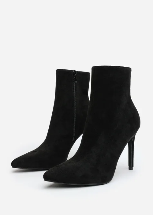 Where's That From Jemima Black Faux Suede Stiletto Ankle Boots - 5 Image 3