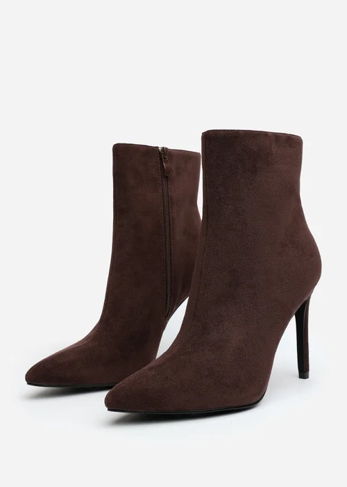 Where's That From Jemima Dark Brown Faux Suede Stiletto Ankle Boots - 8 Image 3