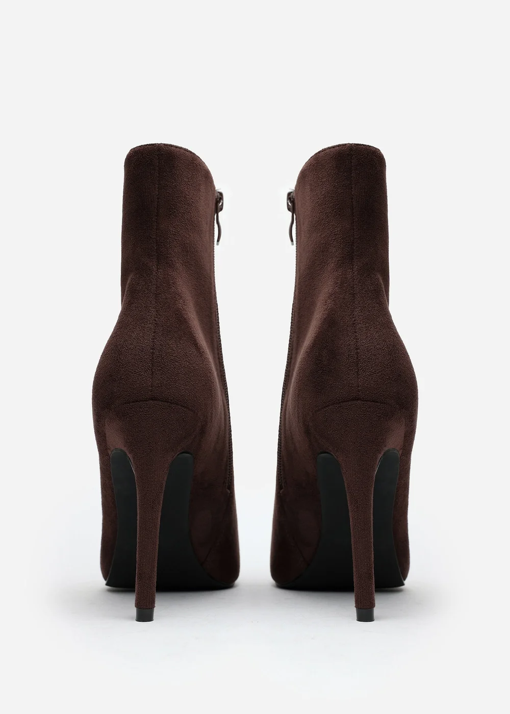 Where's That From Jemima Dark Brown Faux Suede Stiletto Ankle Boots - 8 Image 4