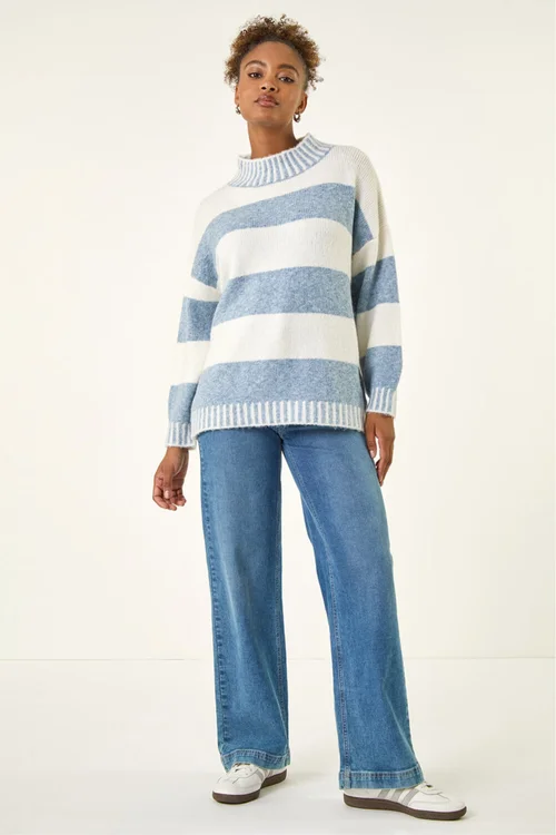 Roman Ivory Stripe Knitted Jumper - XL Image 3