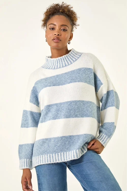 Roman Ivory Stripe Knitted Jumper - XL Image 1