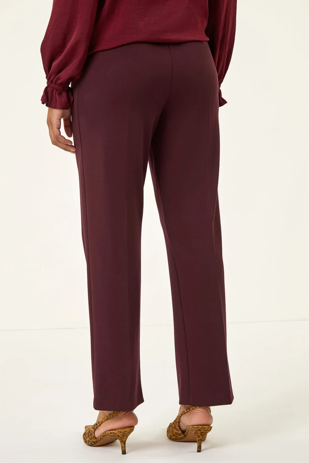 Roman Wine Straight Leg Ponte Trouser - 10 Image 3