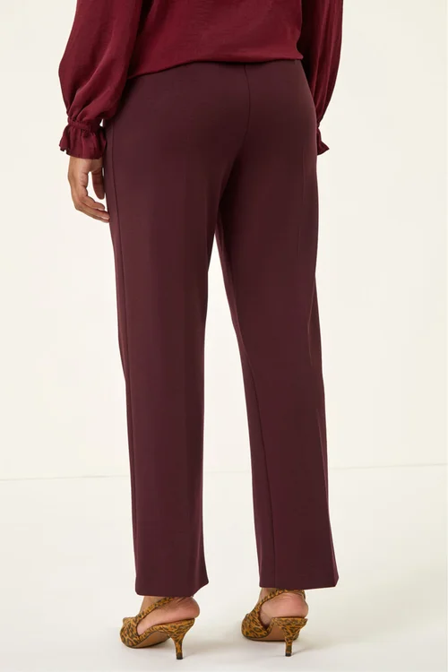 Roman Wine Straight Leg Ponte Trouser - 10 Image 3