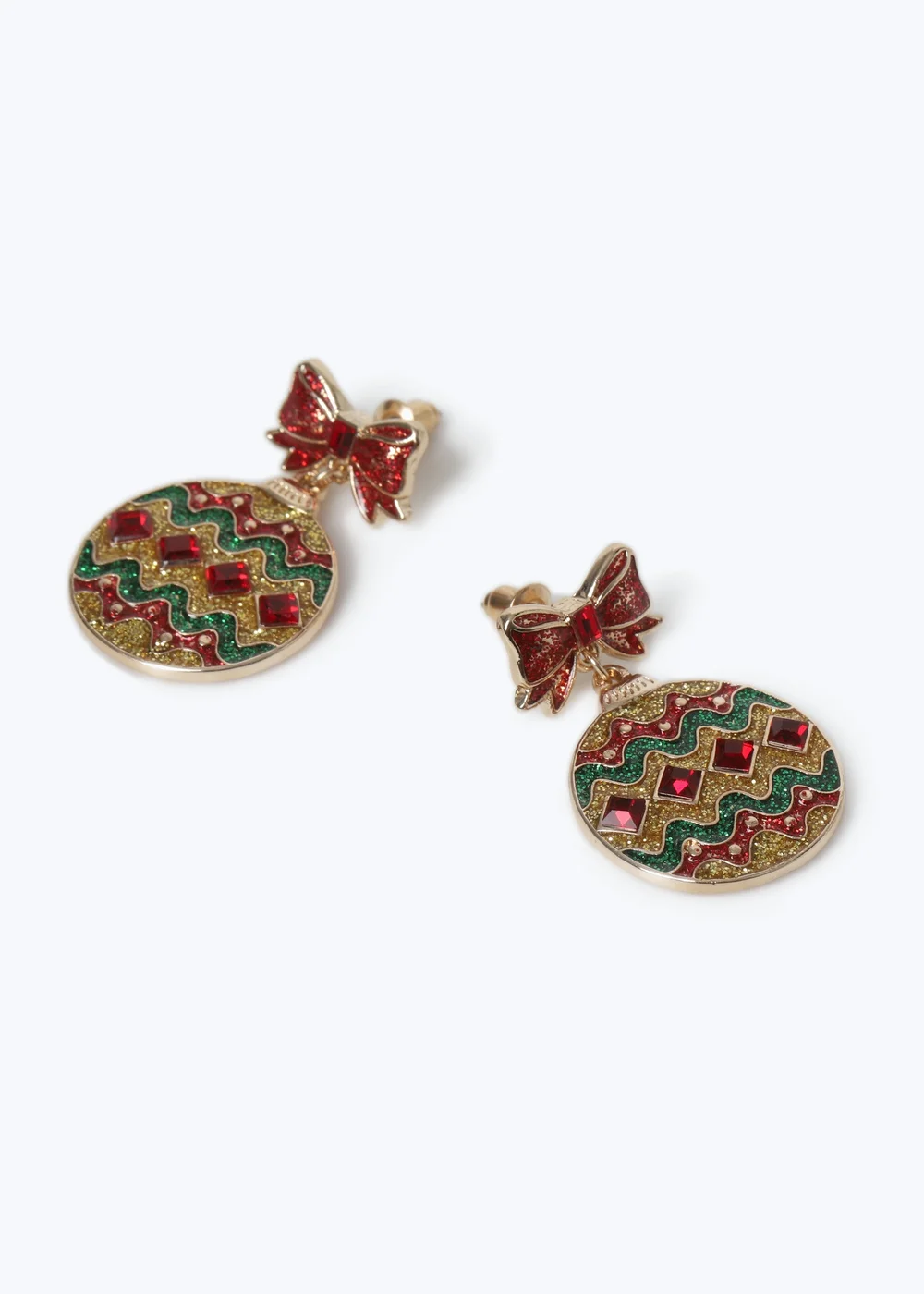 Muse Gold Christmas Bauble Drop Earrings - One Size Image 2