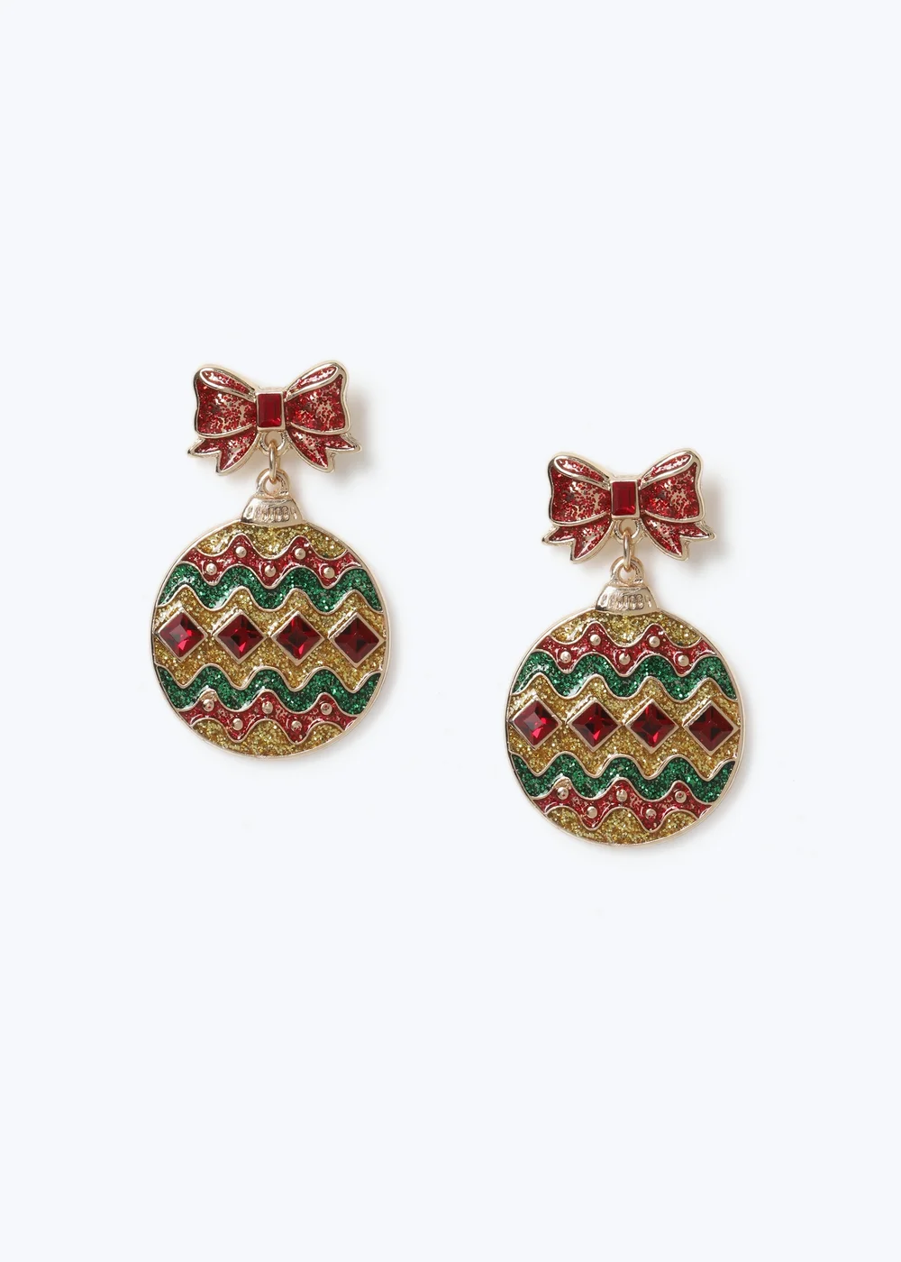Muse Gold Christmas Bauble Drop Earrings - One Size Image 1