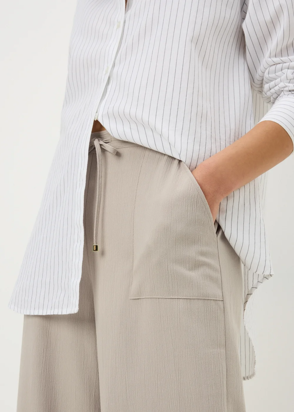 Taupe Full Length Clipper Trousers - 8 Image 3
