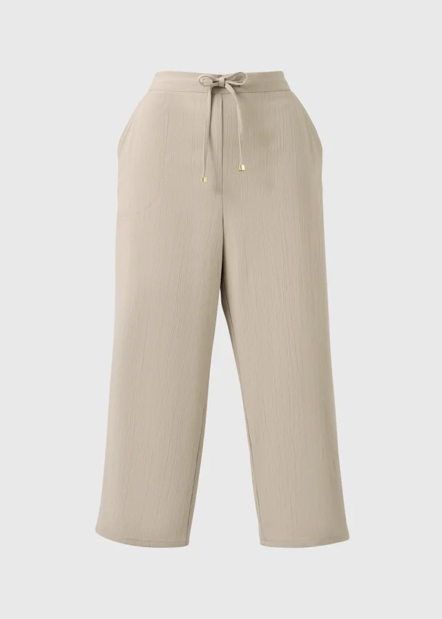 Taupe Cropped Clipper Trousers