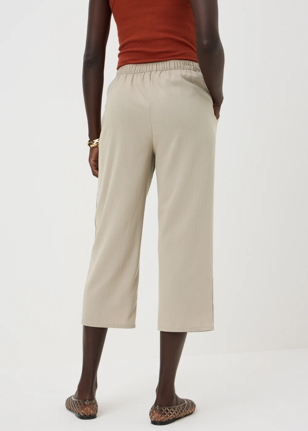 Taupe Cropped Clipper Trousers - 22 Image 2