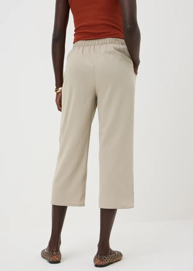 Taupe Cropped Clipper Trousers