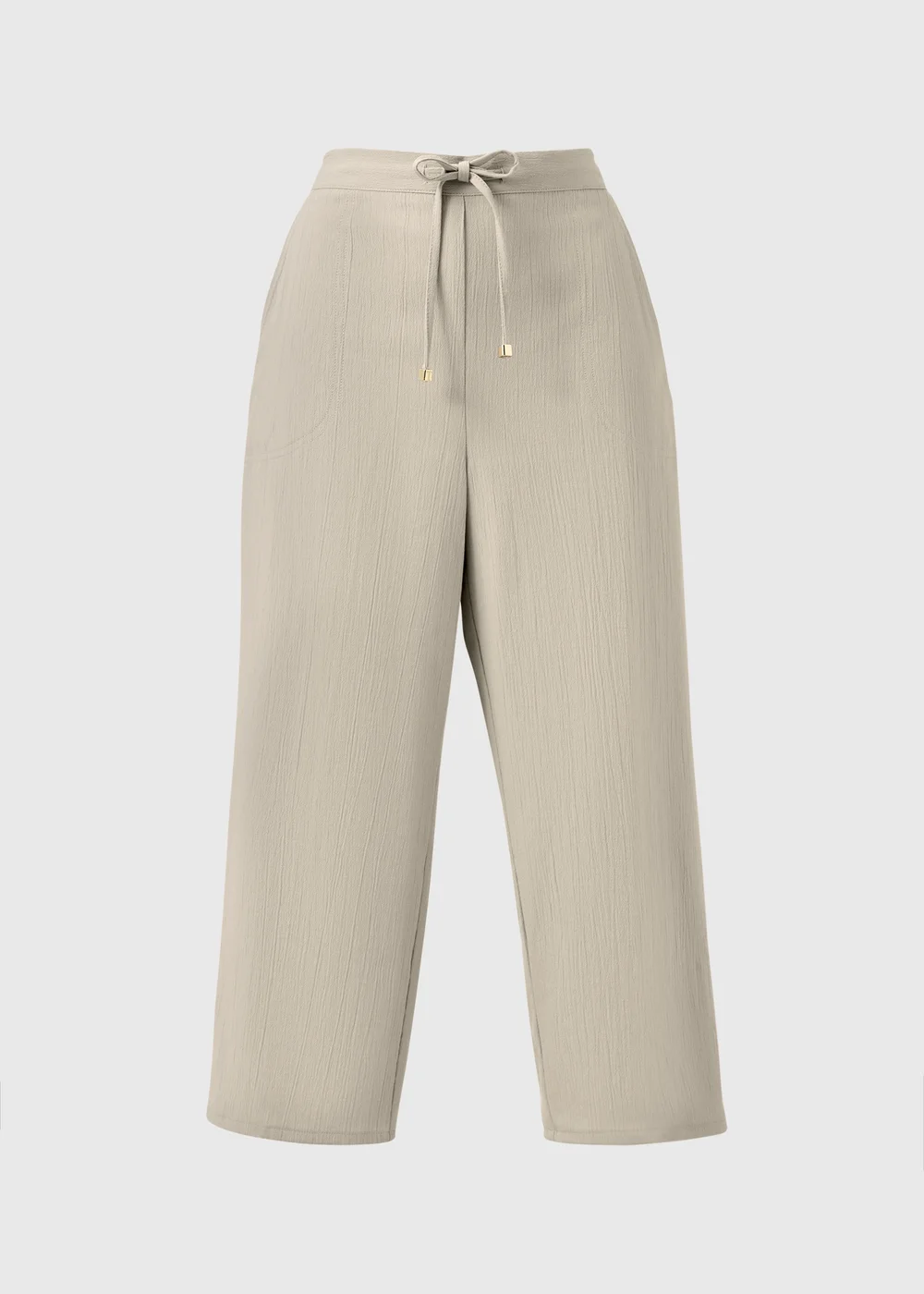 Taupe Cropped Clipper Trousers - 22 Image 3