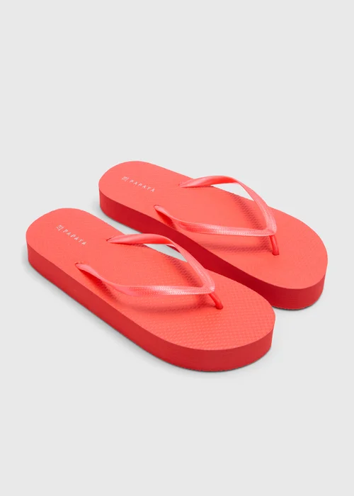 Orange Platform Flip Flops - Small Image 1