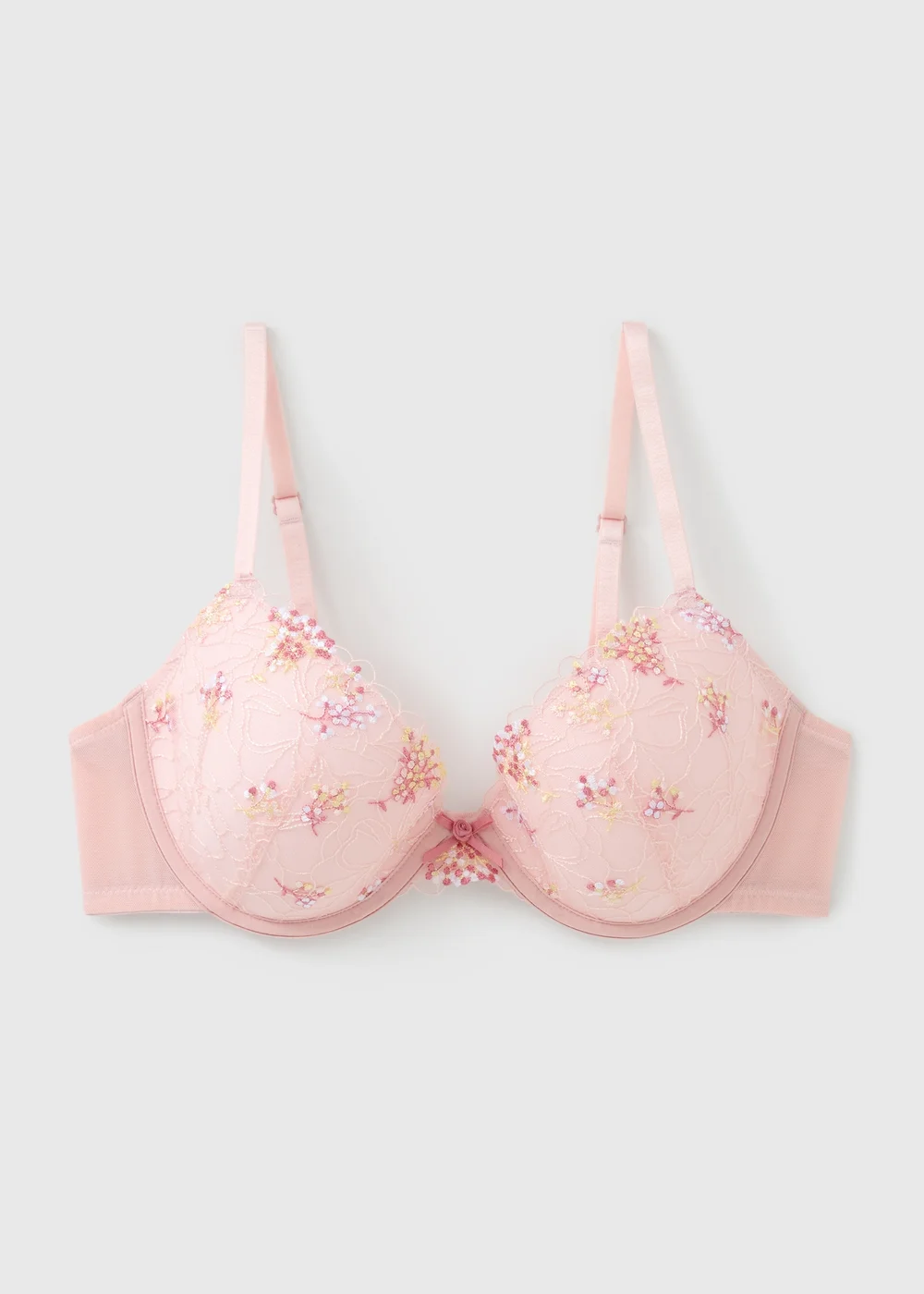 Pink Floral Embroidered Bra - 32A Image 1