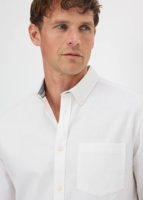 Lincoln White Linen Blend Shirt - M Image 3