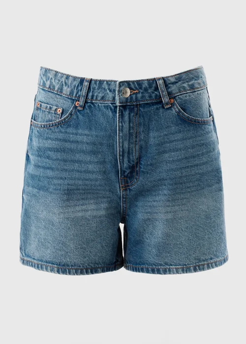 Mid Wash Mom Denim Shorts - 8 Image 3