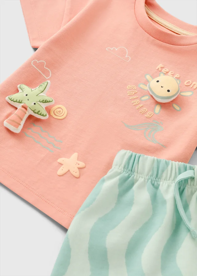Baby Multicolour 3D Holiday Top & Short Set (0-23mths)