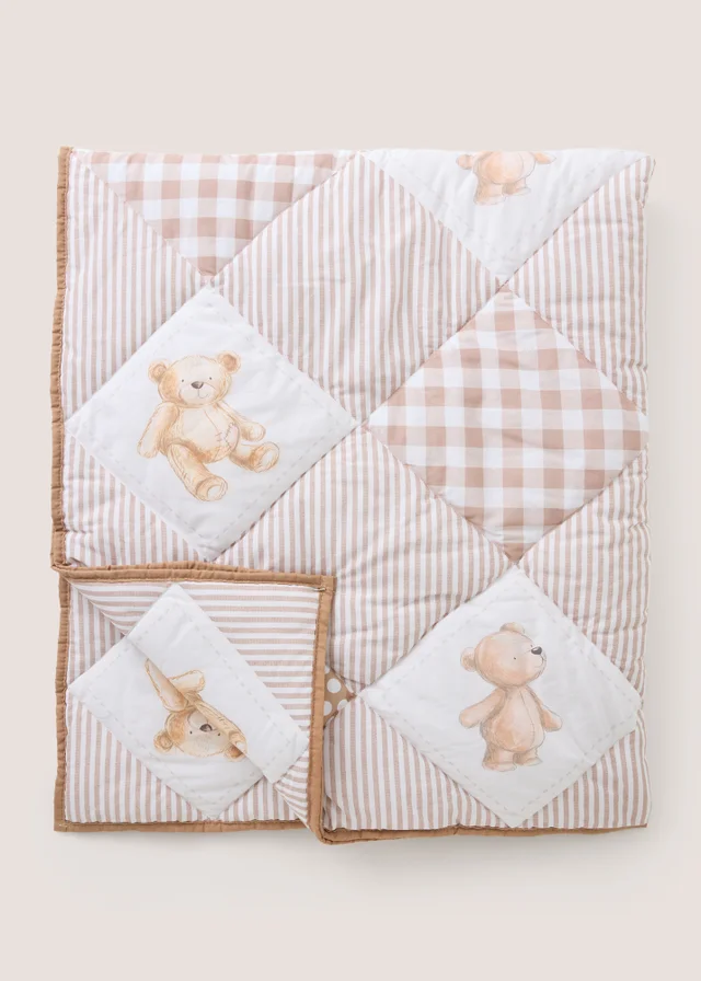 Bear Patchwork Quilted Large Throw