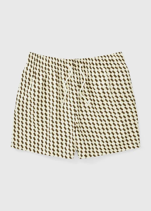 Yellow Geometric Textured Swim Shorts - 3XL Image 3