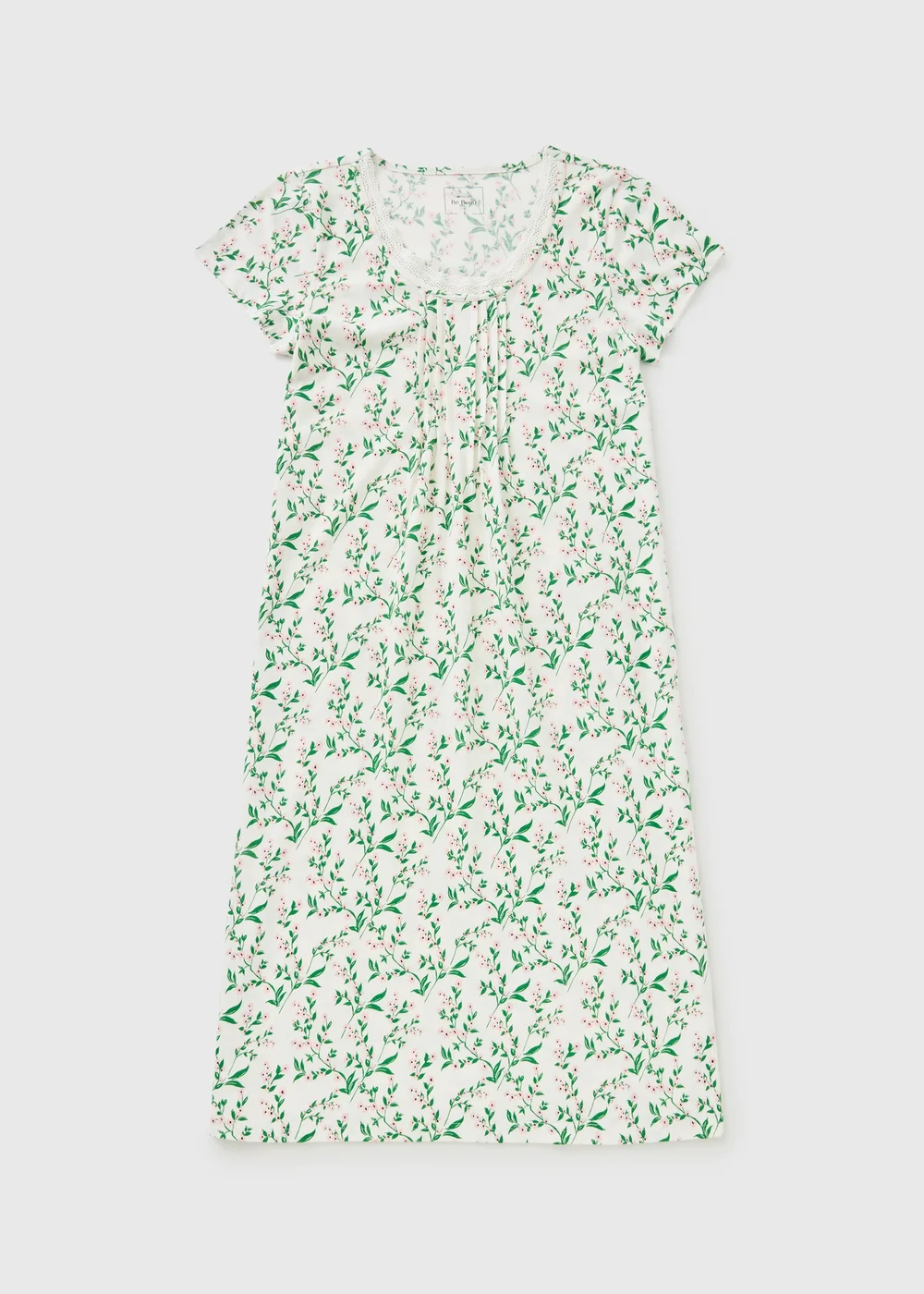 Cream Floral Lace Longline Nightie - M Image 3
