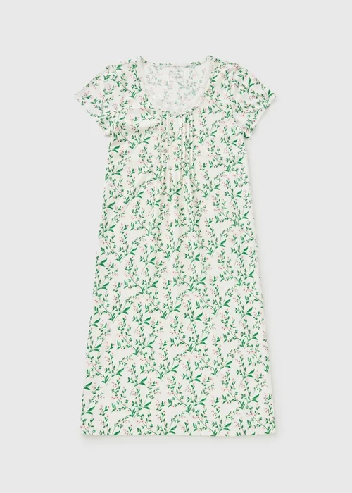 Cream Floral Lace Longline Nightie - M Image 3
