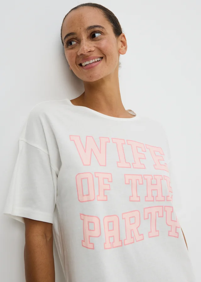 White Wife Of The Party Bridal Nightie