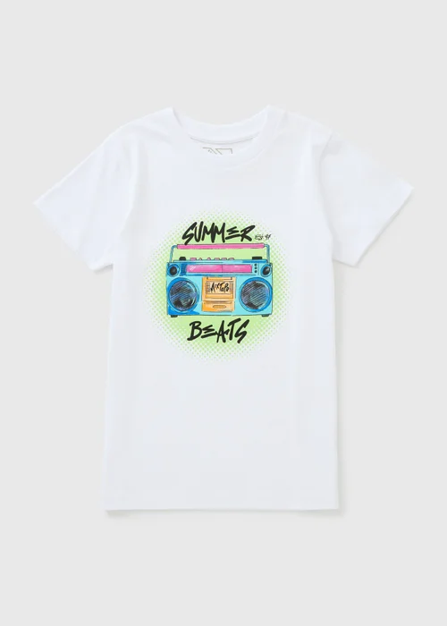 Boys White Summer Beats T-Shirt (7-15yrs) - 7 Yrs Image 1