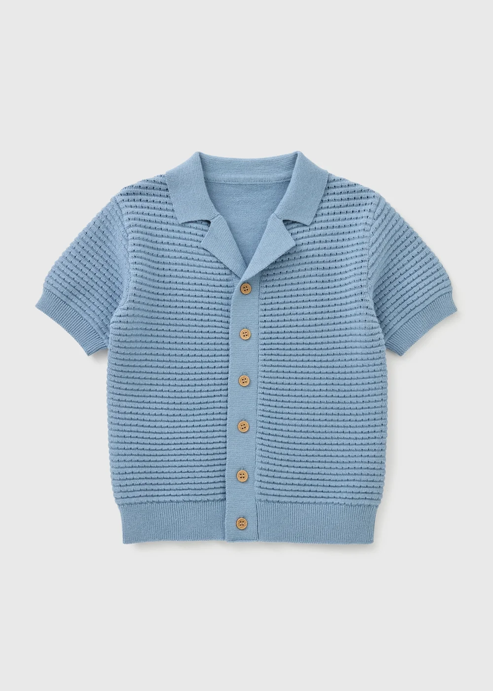 Boys Blue Knitted Shirt (1-7yrs) - 5-6 Yrs Image 1
