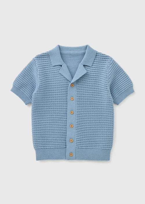 Boys Blue Knitted Shirt (1-7yrs) - 5-6 Yrs Image 1