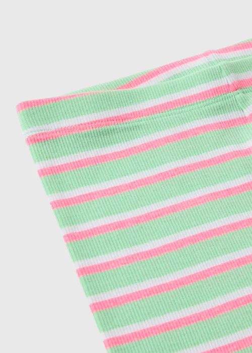 Girls Green Stripe Cycling Shorts (7-15yrs) - Age 10 Years Image 2