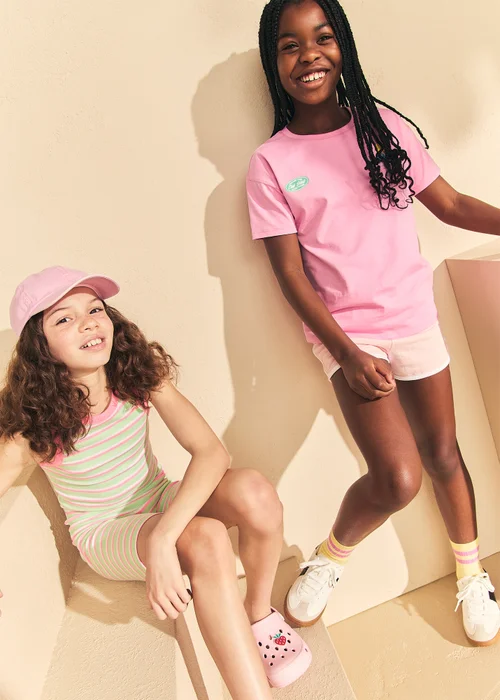 Girls Green Stripe Cycling Shorts (7-15yrs) - Age 10 Years Image 3