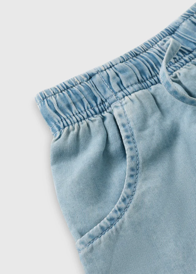 Girls Light Wash Chambray Denim Shorts (7-15yrs)