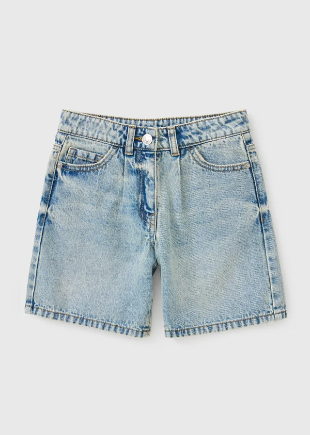 Girls Light Blue Bermuda Denim Shorts (7-15yrs)