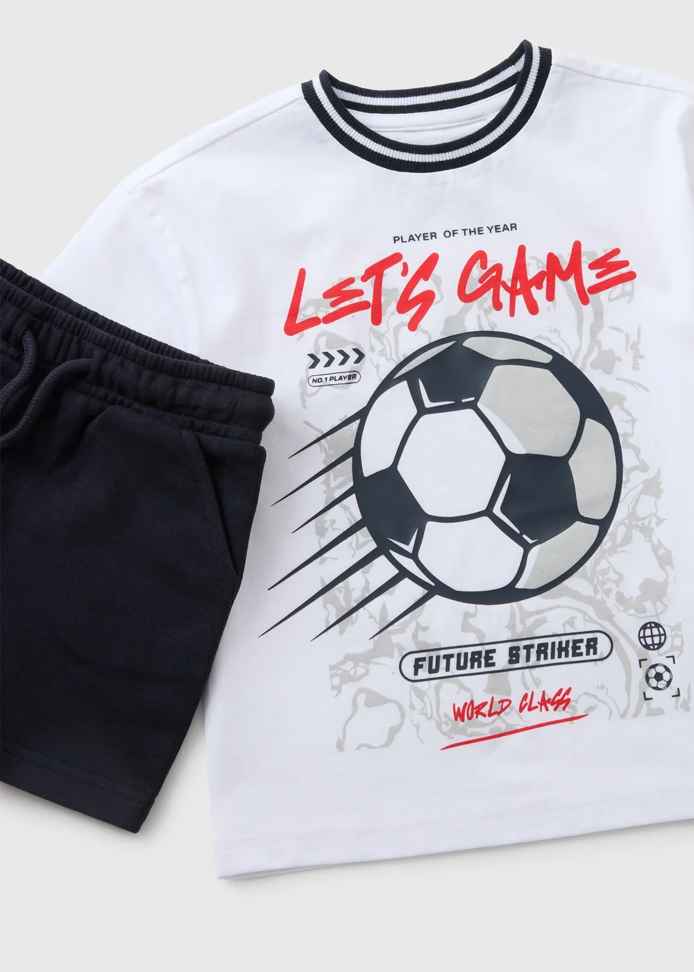 Boys White Football Top & Short Set (1-7yrs) - 1 to 1 half years Image 2
