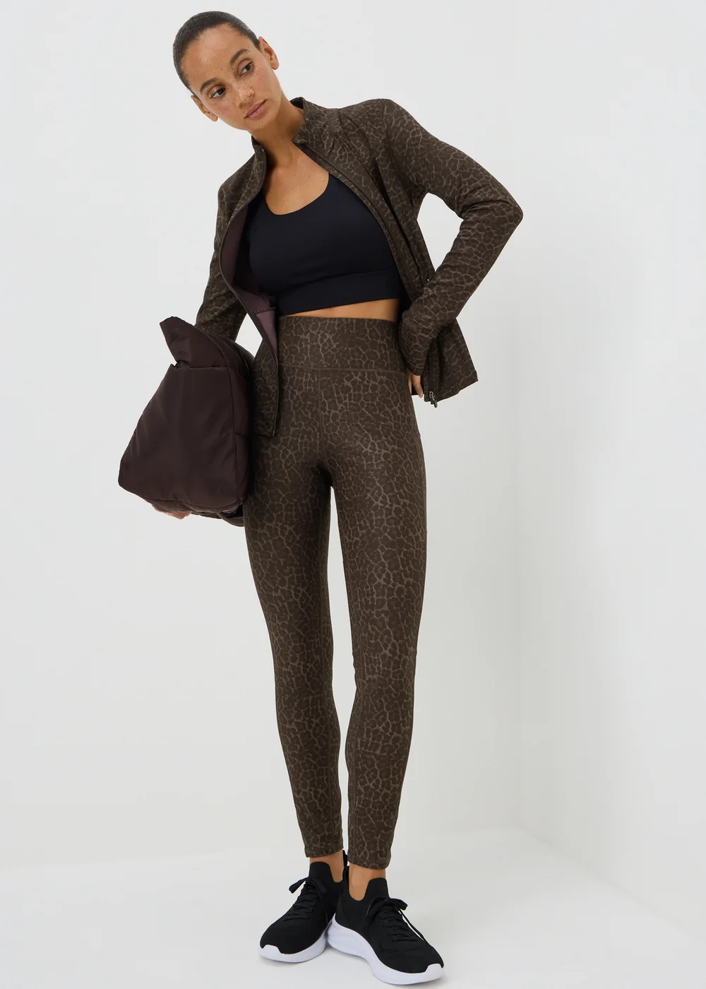 Souluxe Brown Leopard Print Gym Leggings - 22 Image 1