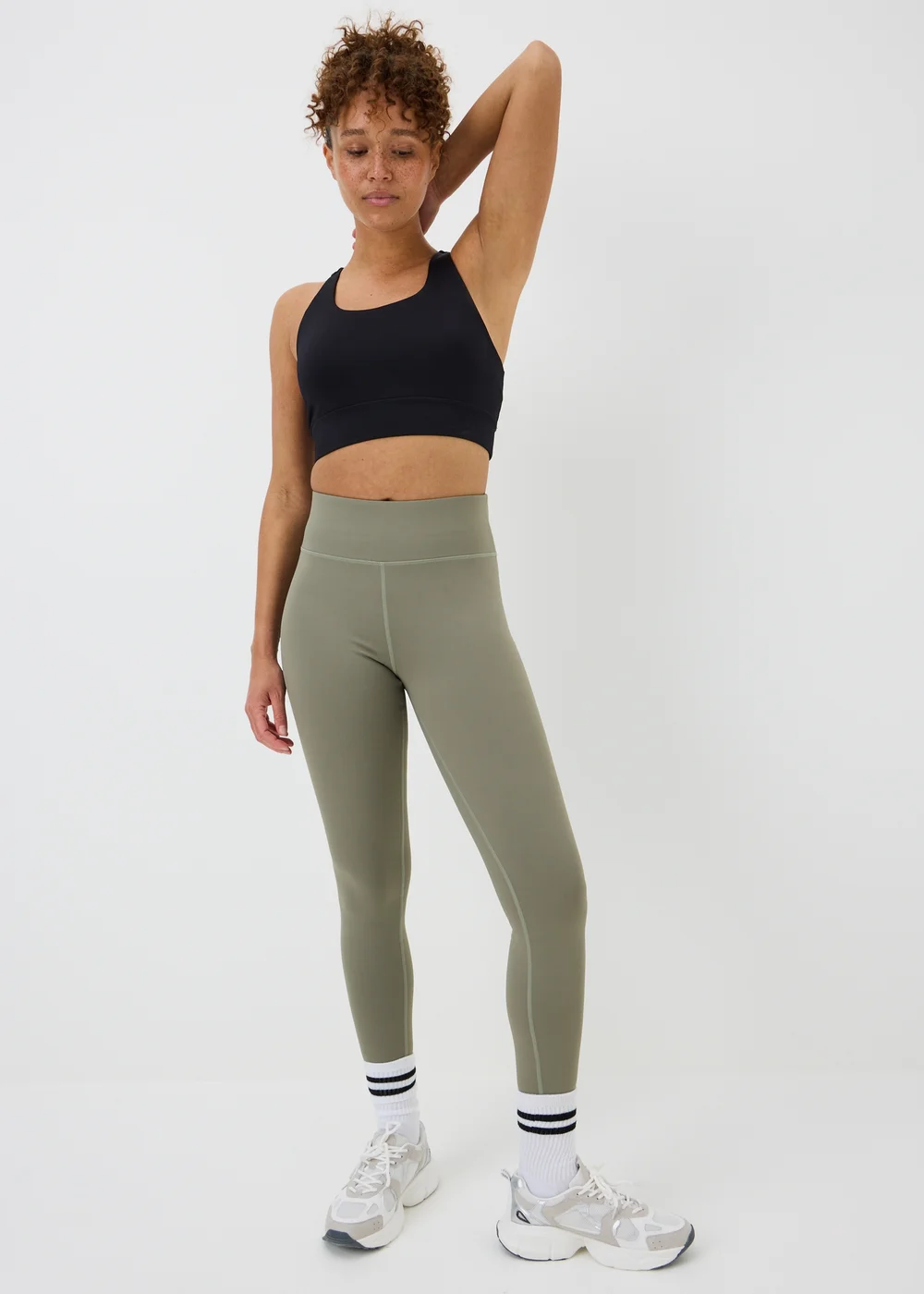 Souluxe Sage Green Long Length Gym Leggings - Size 6 Image 3
