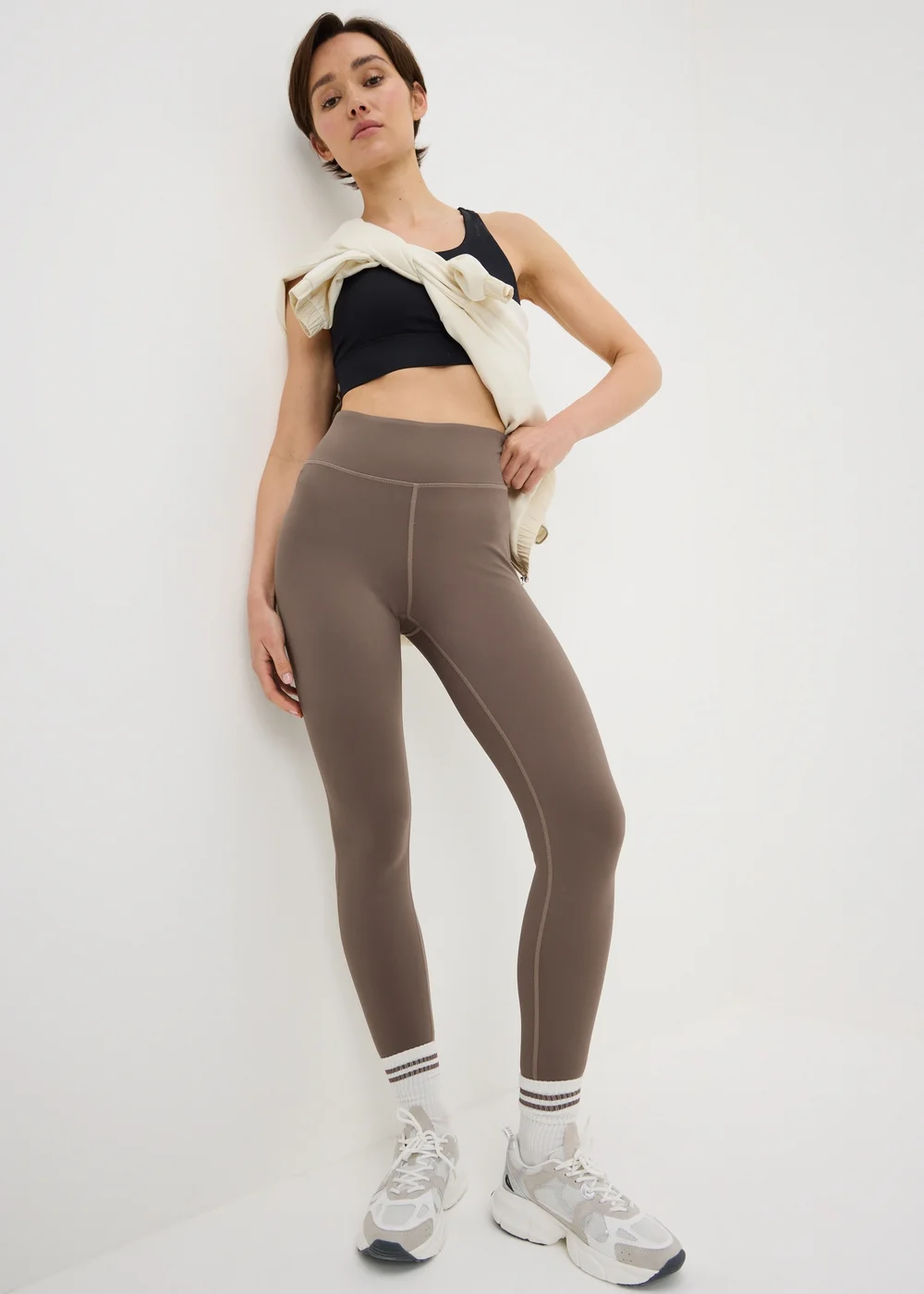 Souluxe Mocha Wrap Waist Gym Leggings - 6 Image 2