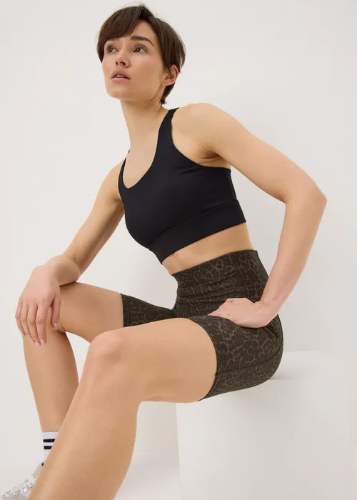 Souluxe Brown Leopard Print Cycling Shorts - 6 Image 1