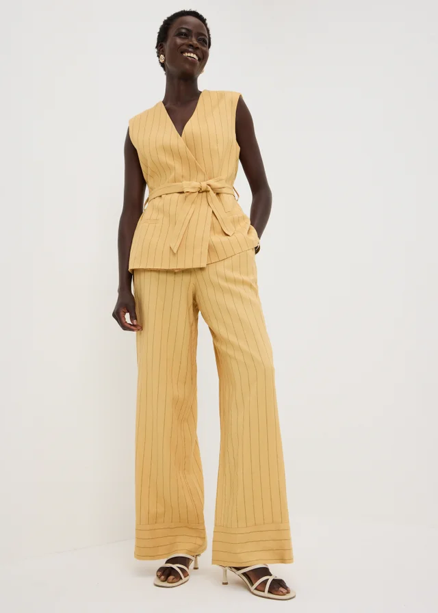 Et Vous Buttermilk Pinstripe Wide Leg Co Ord Trousers