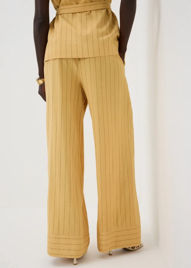 Et Vous Buttermilk Pinstripe Wide Leg Co Ord Trousers