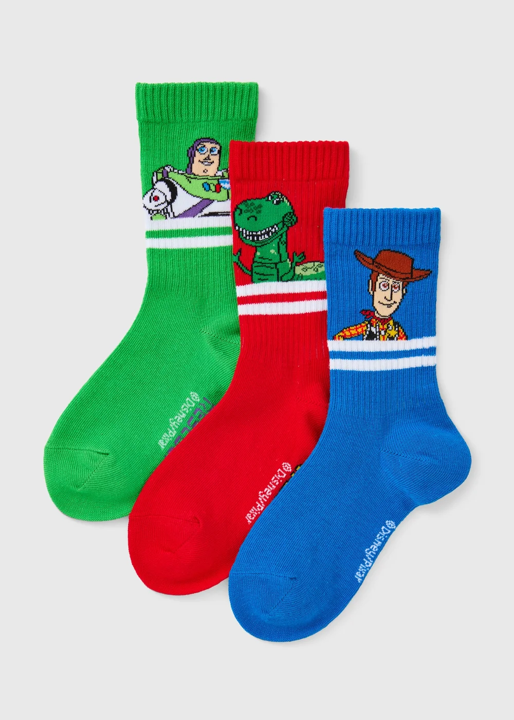Toy Story 3 Pack Boys Multicolour Sport Socks (Younger 6-Older 3.5) - Sizes 6 - 8.5 Image 1