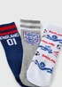 England 3 Pack Boys Football Multicolour Socks (Younger 9-Older 6.5) - Sizes 9-12 Image 2